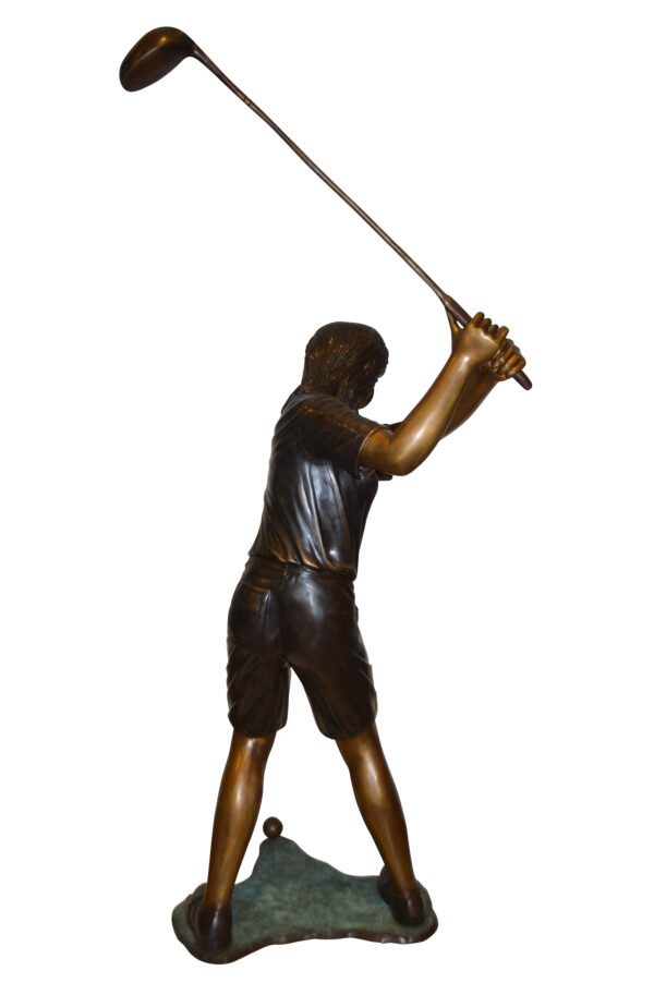 Susan Plays Golf Bronze Statue -  Size: 18"L x 23"W x 47"H. - Image 10