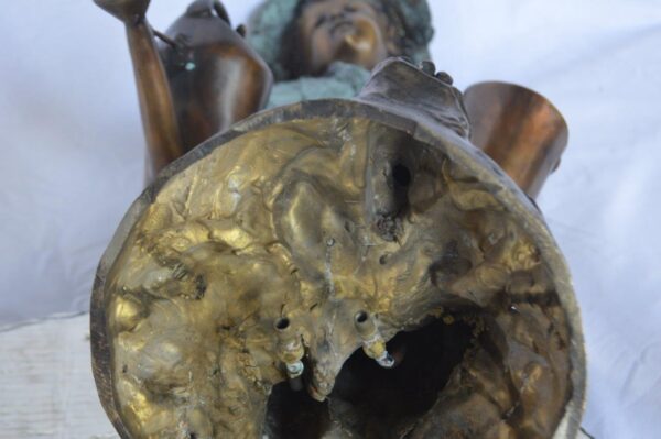 Young girl gardening bronze fountain statue -  Size: 12"L x 14"W x 28"H. - Image 13