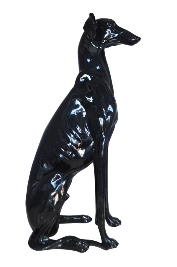 Greyhound Dog statue made of resin -  Size: 12"L x 9"W x 31"H.