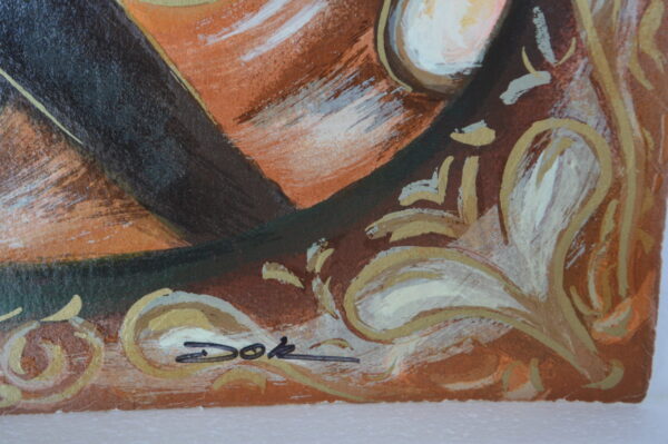 Musicians painting Serigraph by Dor -  Size: 33"L x 22"W - Image 4