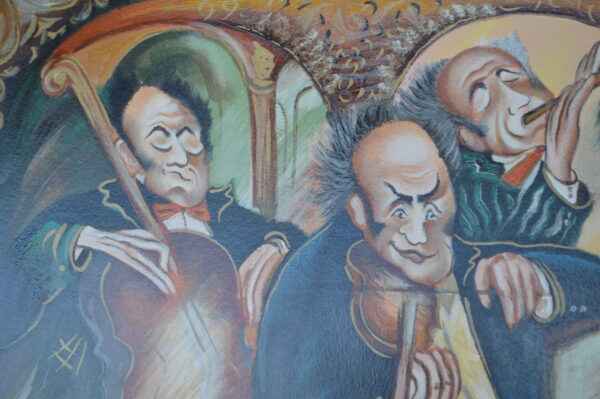 Musicians painting Serigraph by Dor -  Size: 33"L x 22"W - Image 6