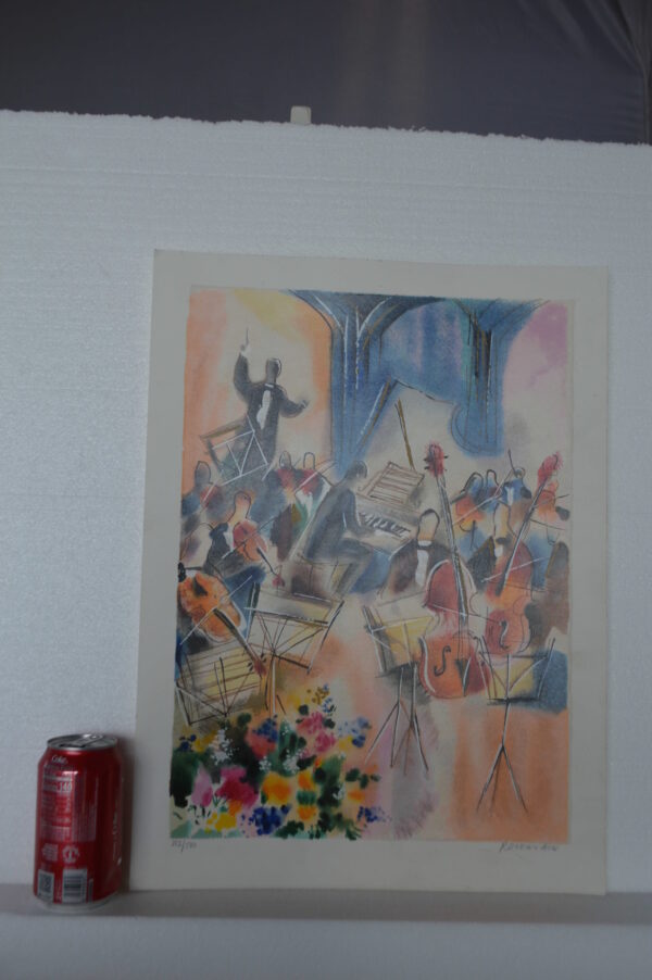 Piano and Strings Serigraph by Michael Rozenvain -  Size: 18"L x 13"W - Image 5
