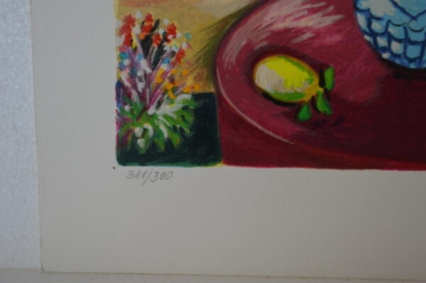 Blue Vase serigraph, By Shlomo Alter -  Size: 12"L x 8"W - Image 5