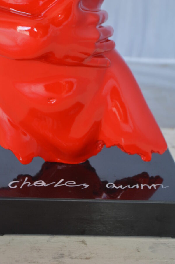 Modern resin statue of a woman hugged by a men -  Size: 13"L x 9"W x 24"H. - Image 4