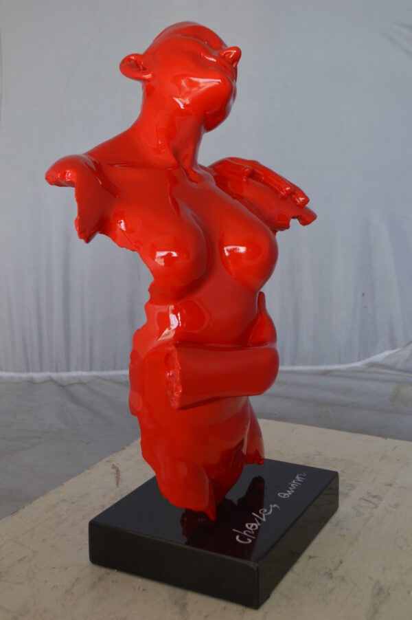 Modern resin statue of a woman hugged by a men -  Size: 13"L x 9"W x 24"H. - Image 6