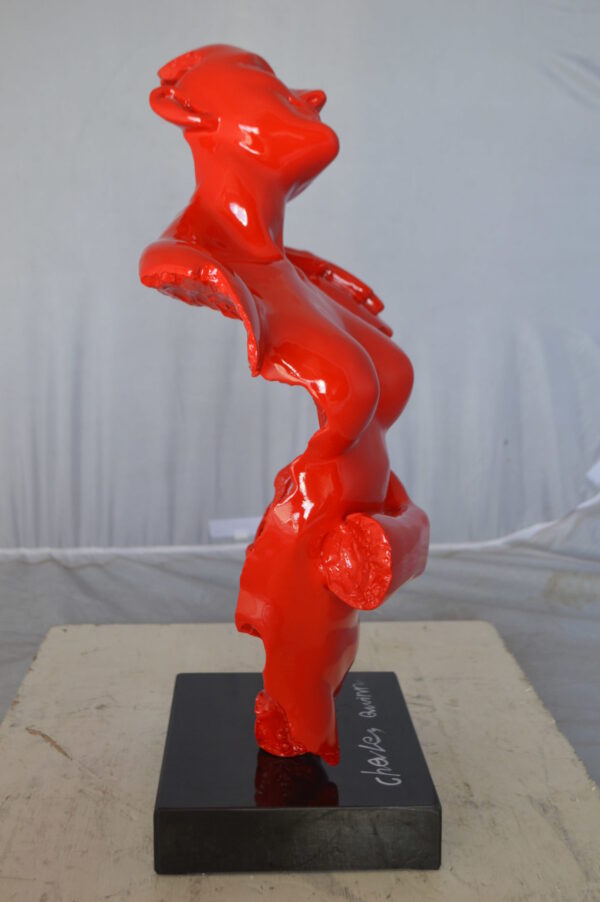 Modern resin statue of a woman hugged by a men -  Size: 13"L x 9"W x 24"H. - Image 7