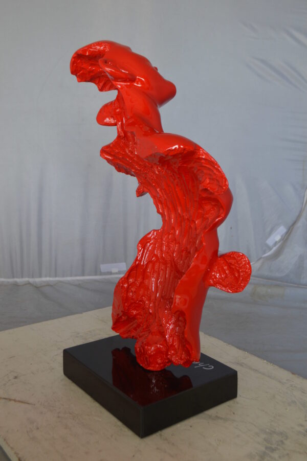 Modern resin statue of a woman hugged by a men -  Size: 13"L x 9"W x 24"H. - Image 8