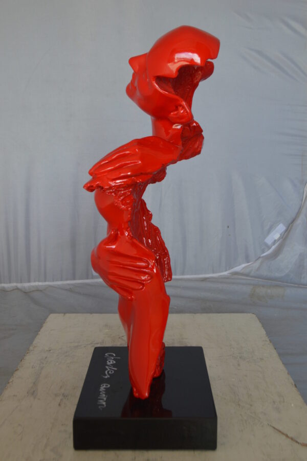 Modern resin statue of a woman hugged by a men -  Size: 13"L x 9"W x 24"H. - Image 11