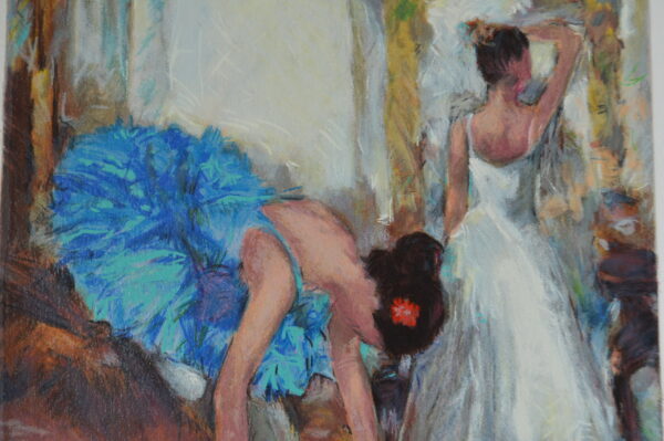 Blue Dancer serigraph by Hedva Firenci -  Size: 15"L x 19"W - Image 6