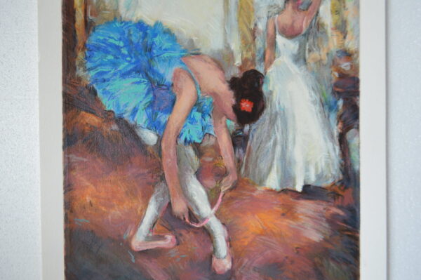 Blue Dancer serigraph by Hedva Firenci -  Size: 15"L x 19"W - Image 7