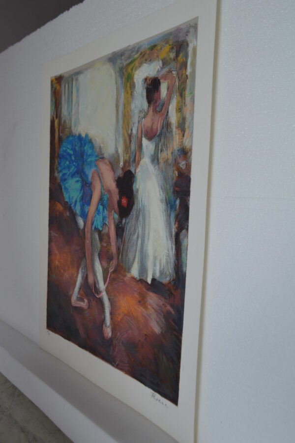Blue Dancer serigraph by Hedva Firenci -  Size: 15"L x 19"W - Image 8