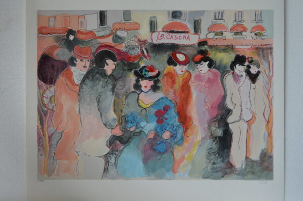 La Casona serigraph by Zule Moskowitz -  Size: 23"L x 17"W