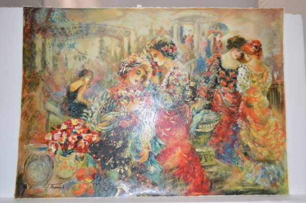 Ladies with Flowers serigraph by Sevitt Francis -  Size: 36"L x 26"W