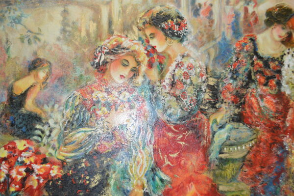 Ladies with Flowers serigraph by Sevitt Francis -  Size: 36"L x 26"W - Image 4