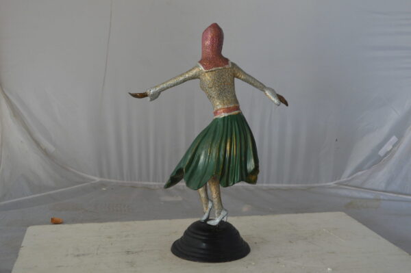 Gypsy dancer with green dress bronze statue - Size: 12"L x 9"W x 30"H. - Image 8
