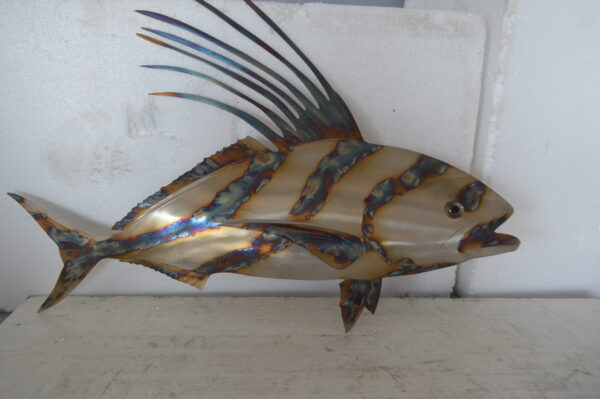 Snapper fish laser cut steel wall mounted - Size: 26"L x 2"W x 17"H. - Image 3