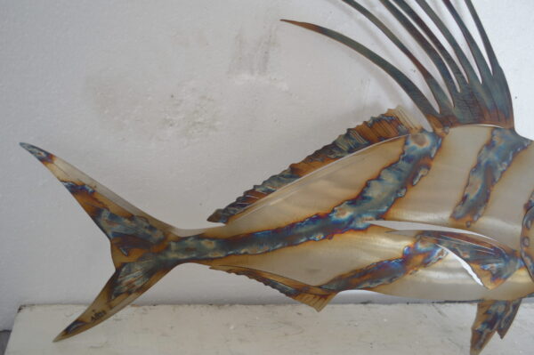 Snapper fish laser cut steel wall mounted - Size: 26"L x 2"W x 17"H. - Image 6