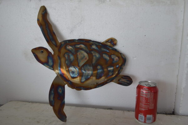 Turtle laser cut steel wall mounted - Size: 13"L x 2"W x 17"H. - Image 4
