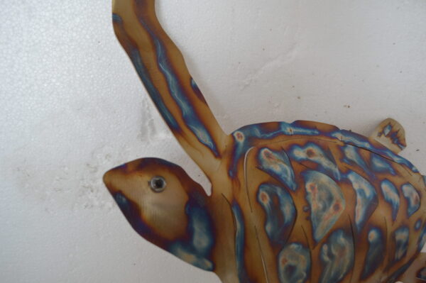 Turtle laser cut steel wall mounted - Size: 13"L x 2"W x 17"H. - Image 5