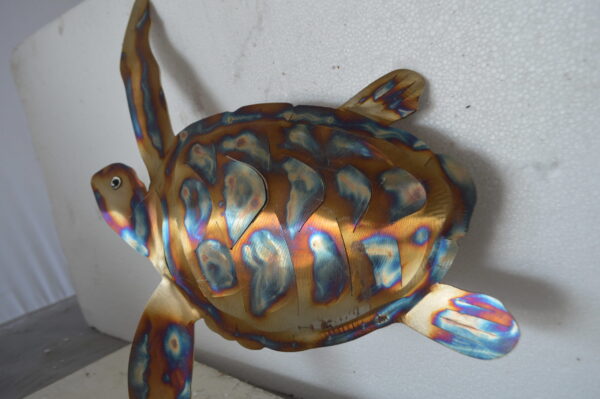Turtle laser cut steel wall mounted - Size: 13"L x 2"W x 17"H. - Image 6