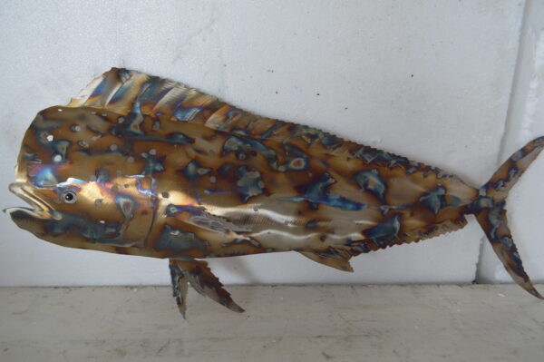 Mahi-Mahi fish laser cut steel wall mounted - Size: 26"L x 2"W x 14"H. - Image 4