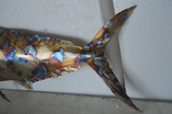 Mahi-Mahi fish laser cut steel wall mounted - Size: 26"L x 2"W x 14"H. - Image 6