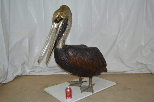 Upright Pelican Bronze Statue Fountain - Size: 46"L x 20"W x 44"H. - Image 4