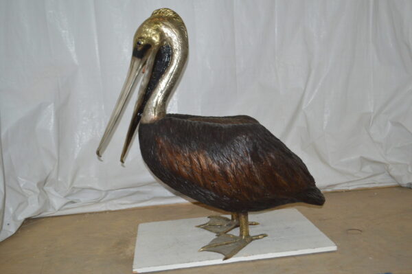 Upright Pelican Bronze Statue Fountain - Size: 46"L x 20"W x 44"H. - Image 10
