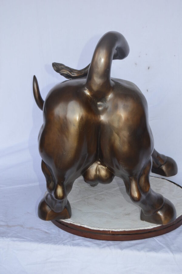 Wall Street Bull Bronze Statue - Size: 21"L x 43"W x 29"H. - Image 6