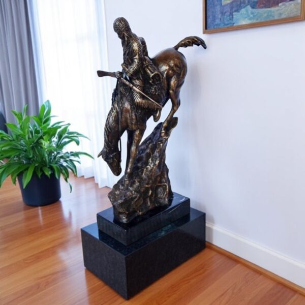Remington replica Mountain Man bronze statue -  Size: 10"L x 4"W x 15"H. - Image 2
