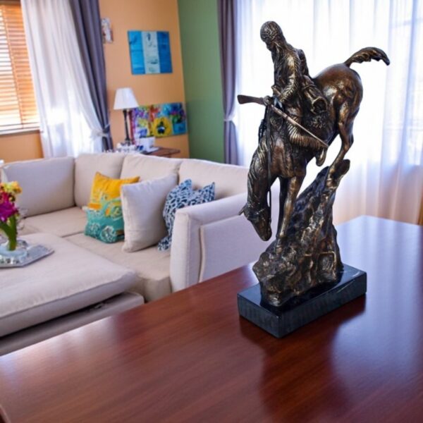 Remington replica Mountain Man bronze statue -  Size: 10"L x 4"W x 15"H. - Image 3