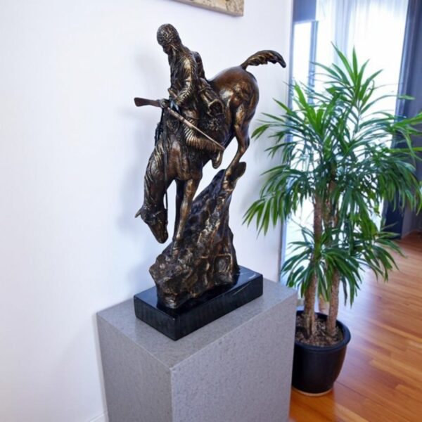 Remington replica Mountain Man bronze statue -  Size: 10"L x 4"W x 15"H. - Image 3