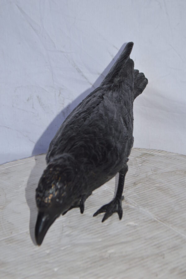 Raven with his head down Bronze Statue - Size: 22"L x 6"W x 11"H. - Image 5
