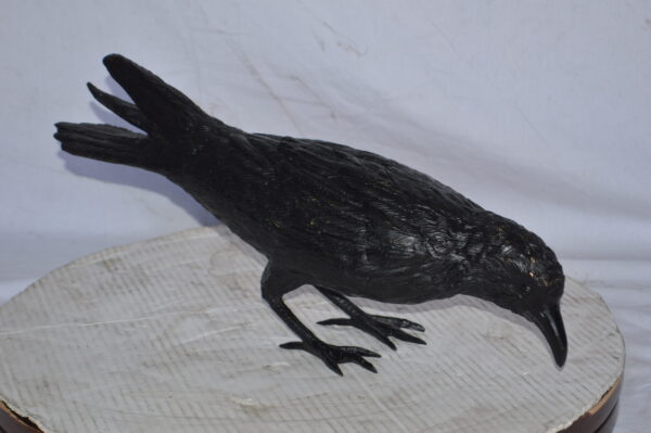 Raven with his head down Bronze Statue - Size: 22"L x 6"W x 11"H. - Image 7