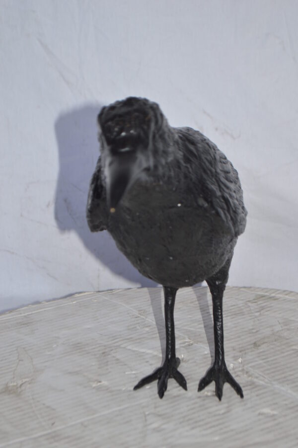 Raven with his head up Bronze Statue - Size: 23"L x 6"W x 13"H. - Image 7