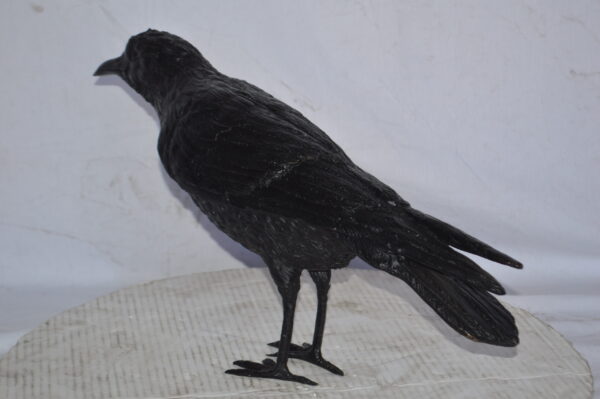 Raven with his head up Bronze Statue - Size: 23"L x 6"W x 13"H. - Image 10