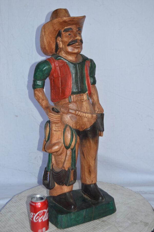 Cowboy Made of Wood Statue - Medium - Size: 8"L x 10"W x 30"H. - Image 9
