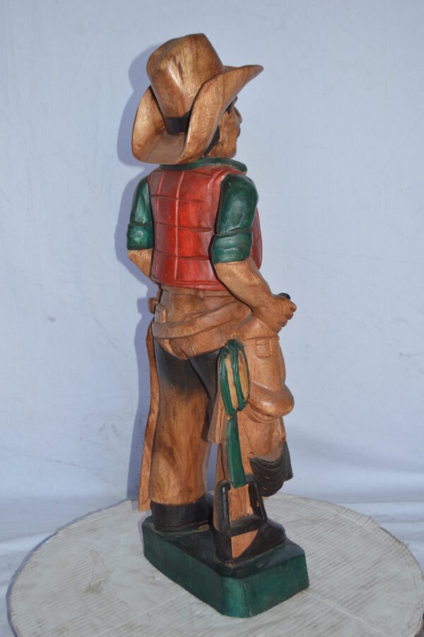 Cowboy Made of Wood Statue - Medium - Size: 8"L x 10"W x 30"H. - Image 6