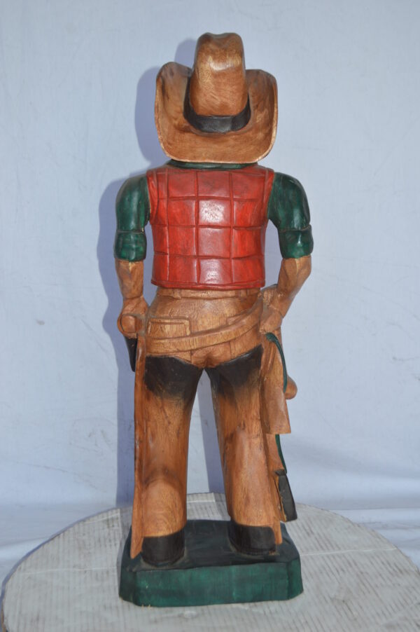 Cowboy Made of Wood Statue - Medium - Size: 8"L x 10"W x 30"H. - Image 5