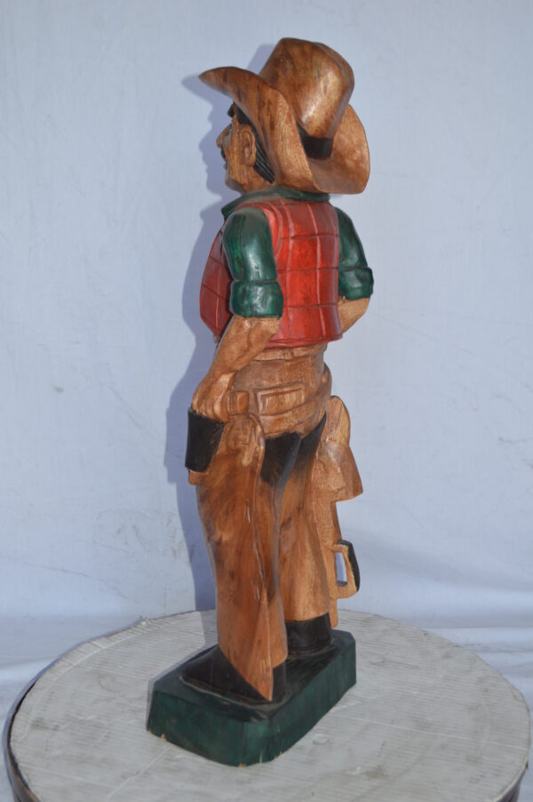 Cowboy Made of Wood Statue - Medium - Size: 8"L x 10"W x 30"H. - Image 4