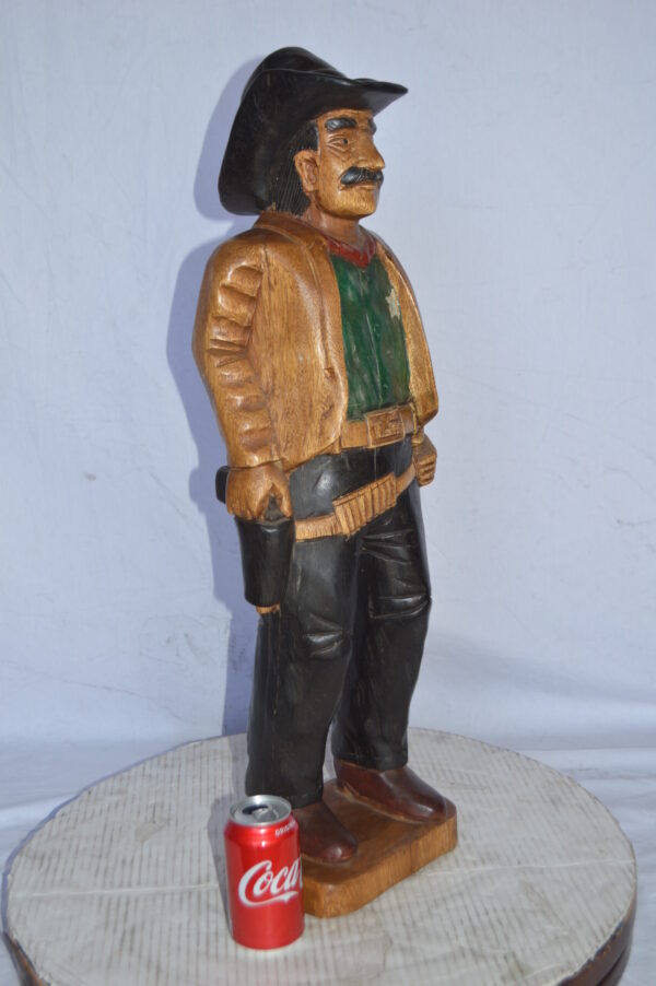 Sheriff Made of Wood Statue - Size: 6"L x 9"W x 30"H. - Image 5