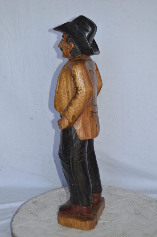 Sheriff Made of Wood Statue - Size: 6"L x 9"W x 30"H. - Image 9