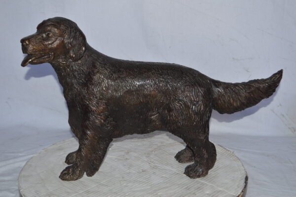 Golden Retriever dog bronze statue - Size: 26"L x 7"W x 16"H. - Image 10