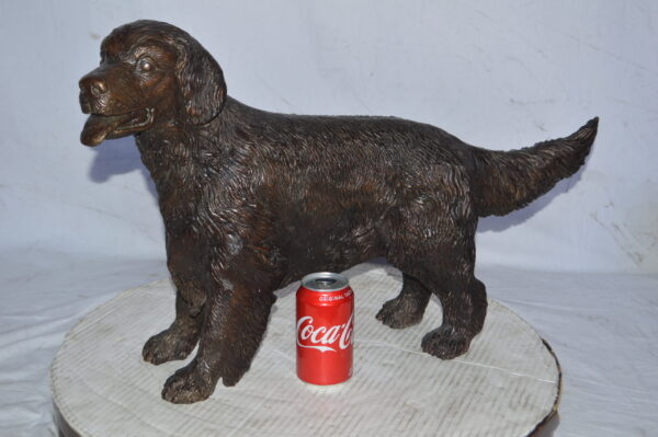 Golden Retriever dog bronze statue - Size: 26"L x 7"W x 16"H. - Image 9