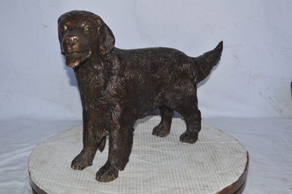 Golden Retriever dog bronze statue - Size: 26"L x 7"W x 16"H. - Image 8