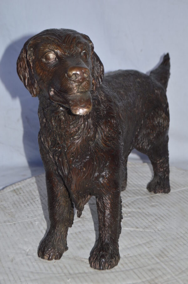 Golden Retriever dog bronze statue - Size: 26"L x 7"W x 16"H. - Image 7