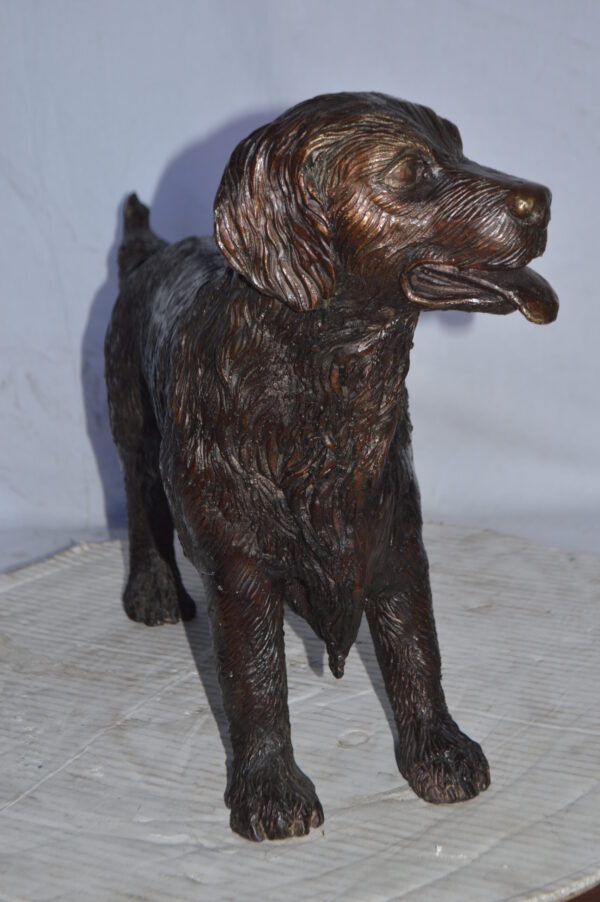 Golden Retriever dog bronze statue - Size: 26"L x 7"W x 16"H. - Image 6