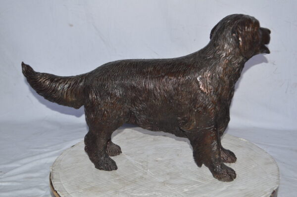 Golden Retriever dog bronze statue - Size: 26"L x 7"W x 16"H. - Image 4