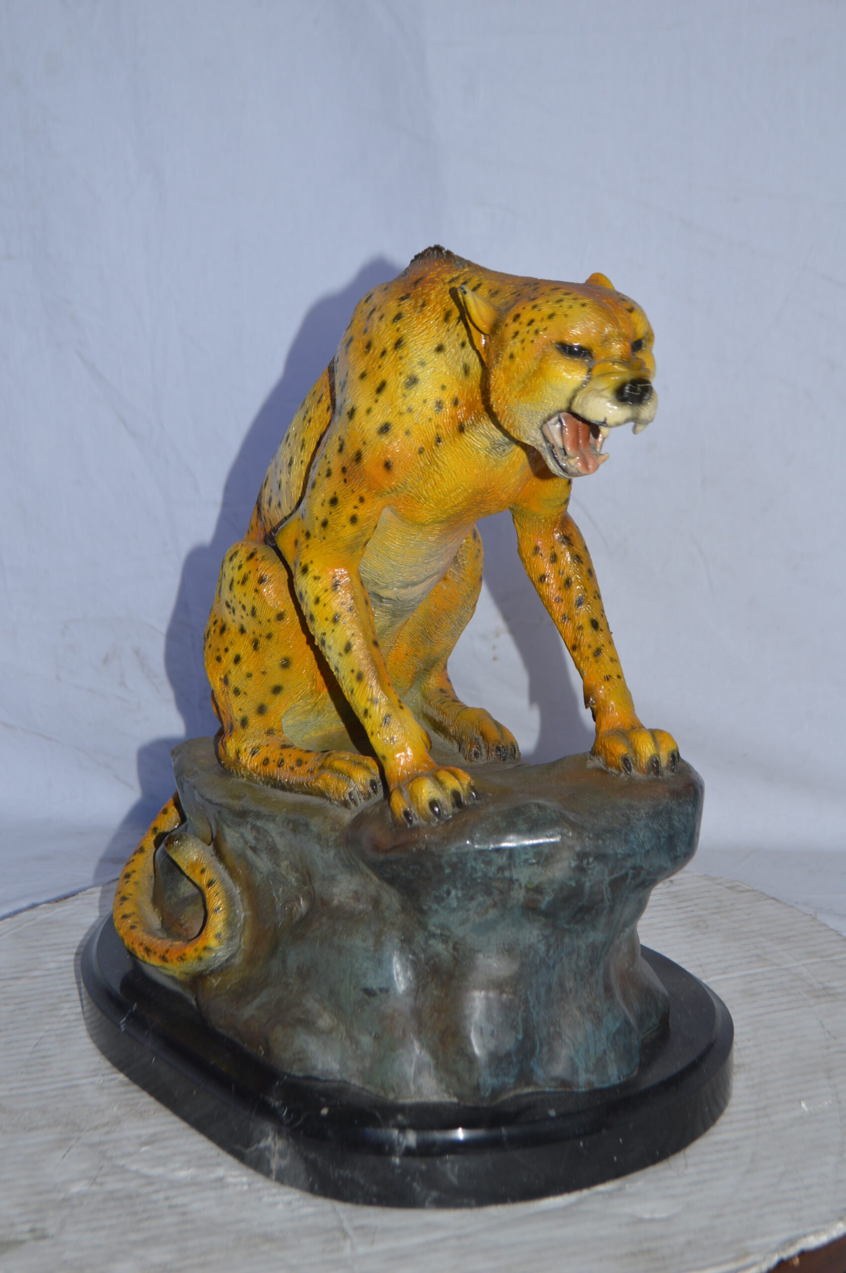 World Menagerie Ingar Sitting Cheetah Statue