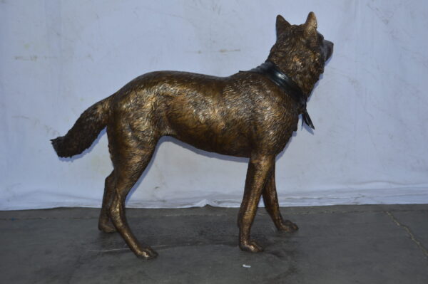 Wolf Standing Life Size Bronze Statue - Size: 45"L x 15"W x 33"H. - Image 8